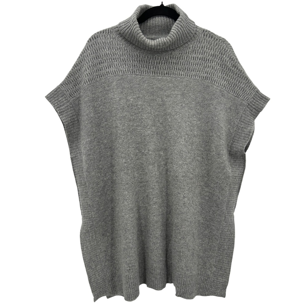 Velvet by Graham &‎ Spencer Heather Gray Quincy Cashmere Sweater Poncho Sz Small